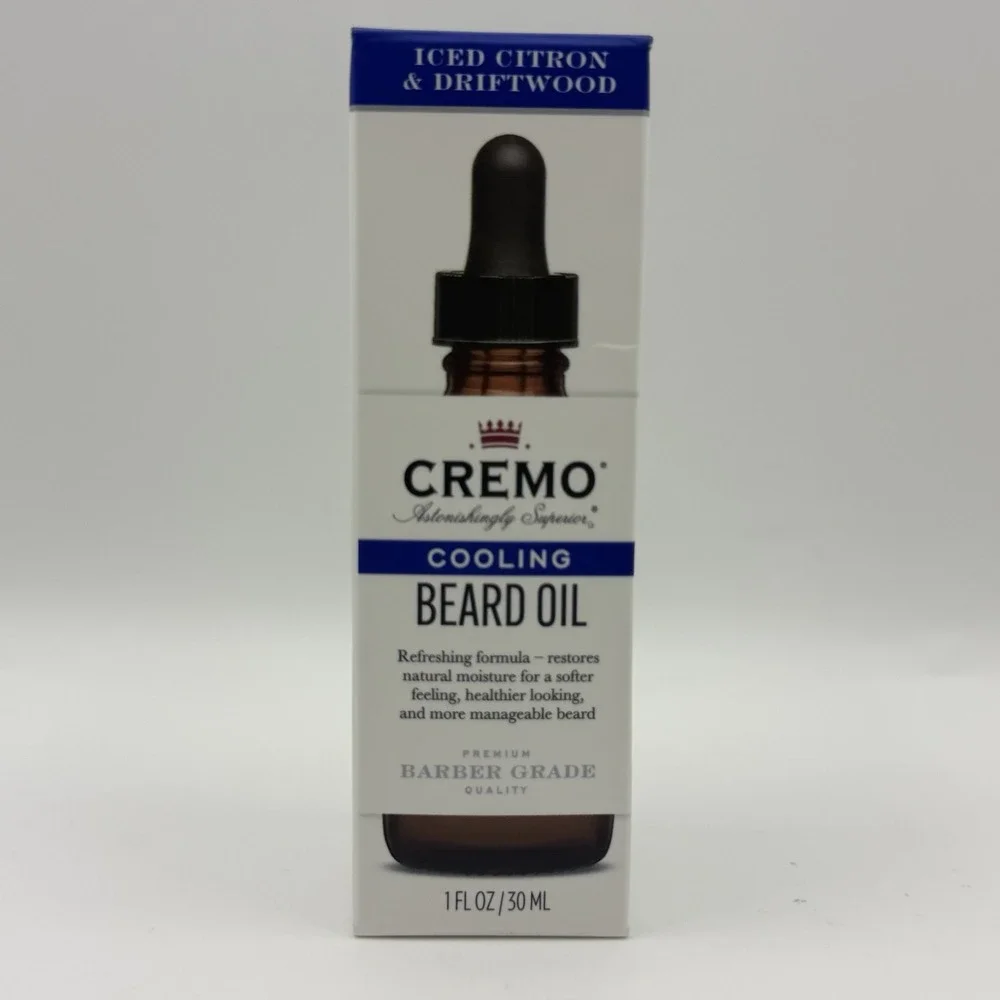 CREMO Beard Oil Iced Citron Driftwood Red Cedar Cooling Blend 1 oz ~ New Sealed